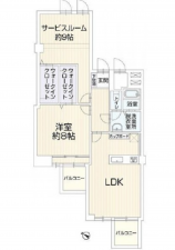 広島市南区元宇品町、マンションの間取り画像です