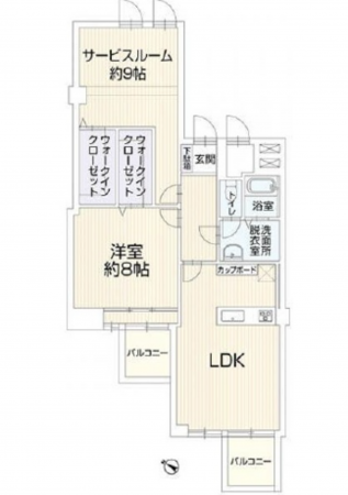 広島市南区元宇品町、マンションの間取り画像です