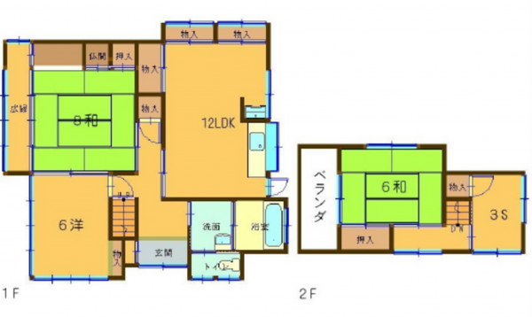 広島市東区温品、中古一戸建ての間取り画像です