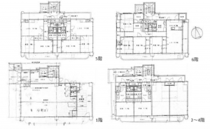 広島市西区三篠町、収益物件/マンションの間取り画像です