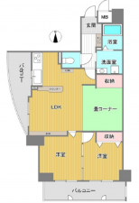 広島市中区大手町、マンションの間取り画像です