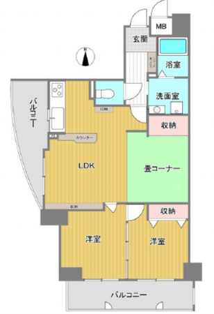広島市中区大手町、マンションの間取り画像です