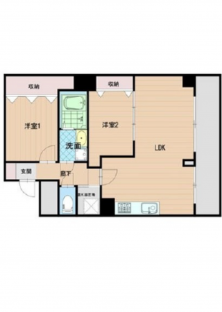 広島市中区中町、マンションの間取り画像です