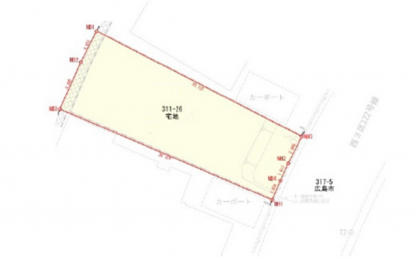 広島市西区己斐大迫、土地の間取り画像です