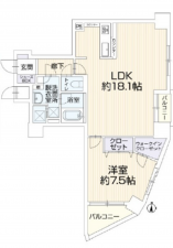 広島市中区田中町、マンションの間取り画像です