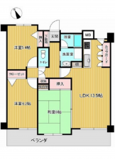 広島市東区戸坂出江、マンションの間取り画像です