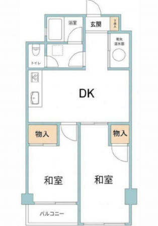 広島市南区東雲本町、マンションの間取り画像です