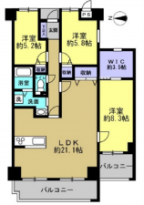 広島市南区元宇品町、マンションの間取り画像です