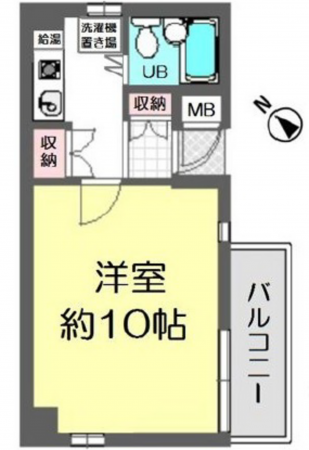 広島市中区西平塚町、マンションの間取り画像です