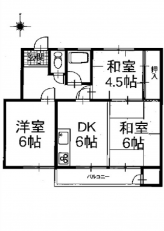 広島市西区井口鈴が台、マンションの間取り画像です