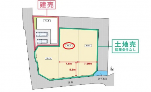 広島市東区牛田旭、土地の間取り画像です