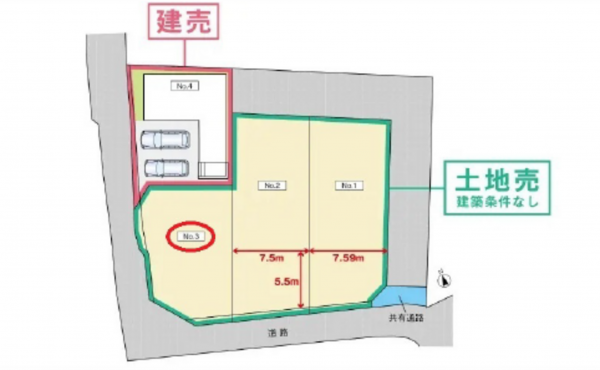 広島市東区牛田旭、土地の間取り画像です