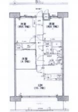 広島市西区田方、マンションの間取り画像です