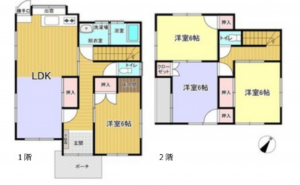 広島市東区福田、中古一戸建ての間取り画像です