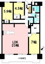 広島市中区江波南、マンションの間取り画像です