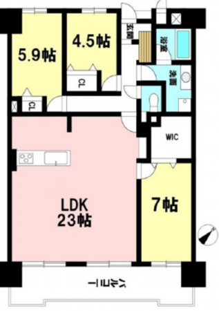 広島市中区江波南、マンションの間取り画像です