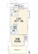 広島市中区舟入本町、マンションの間取り画像です