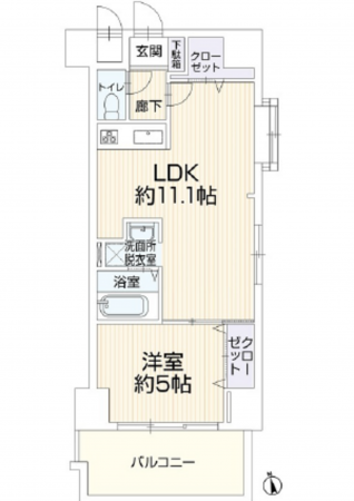 広島市中区舟入本町、マンションの間取り画像です
