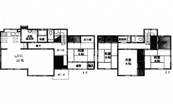 広島市西区己斐大迫、中古一戸建ての間取り画像です
