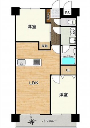 広島市中区吉島東、マンションの間取り画像です