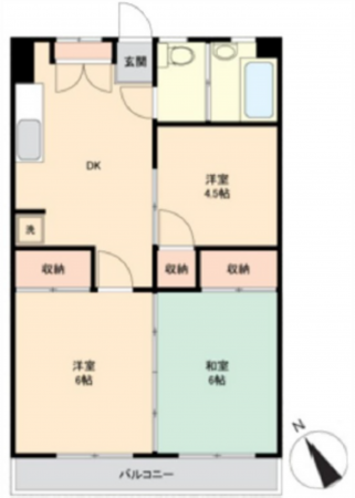広島市東区牛田新町、収益物件/マンションの間取り画像です