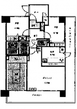 広島市中区江波南、マンションの間取り画像です