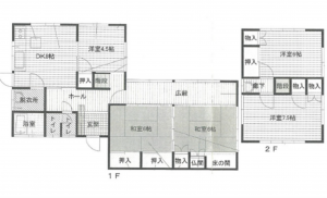 広島市東区福田、中古一戸建ての間取り画像です