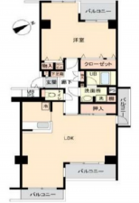 広島市中区江波南、マンションの間取り画像です