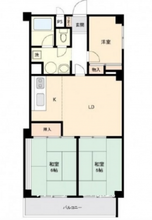 広島市東区牛田新町、収益物件/マンションの間取り画像です