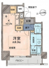 広島市中区十日市町、マンションの間取り画像です