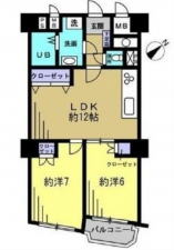 広島市東区光町、マンションの間取り画像です