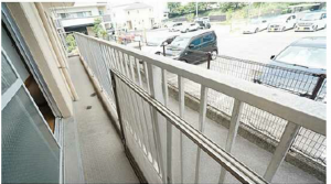 広島市東区矢賀、マンションのバルコニー画像です