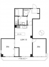 広島市西区中広町、マンションの間取り画像です