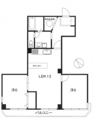 広島市西区中広町、マンションの間取り画像です