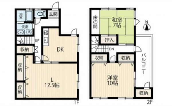 広島市中区光南、中古一戸建ての間取り画像です