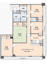 広島市西区古江上、マンションの間取り画像です
