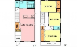 広島市南区旭、新築一戸建ての間取り画像です