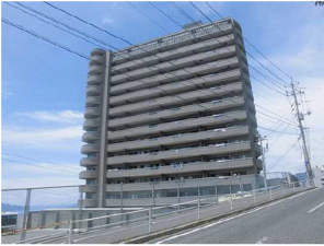 広島市西区井口台、マンションの外観画像です