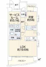 広島市中区大手町、マンションの間取り画像です