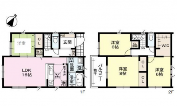 広島市東区戸坂くるめ木、新築一戸建ての間取り画像です