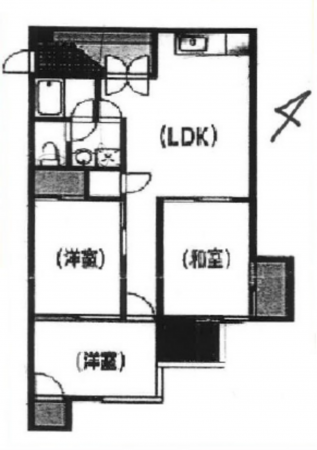 広島市東区牛田東、マンションの間取り画像です