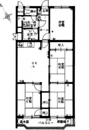 広島市西区高須、マンションの間取り画像です
