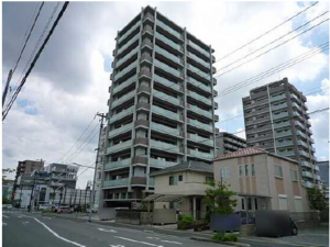 広島市南区段原山崎、マンションの外観画像です