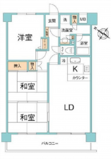 広島市西区高須、マンションの間取り画像です