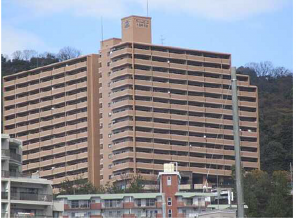 広島市東区牛田早稲田、マンションの外観画像です