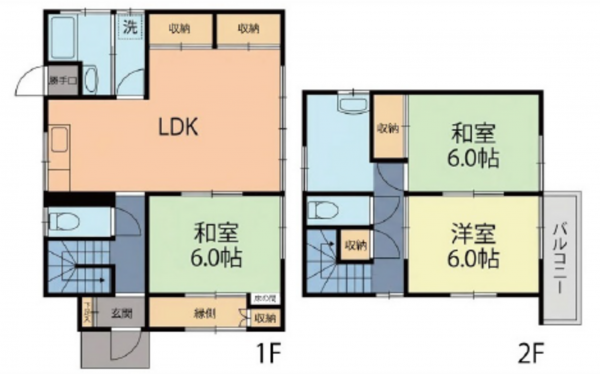 広島市西区己斐上、収益物件/住宅の間取り画像です