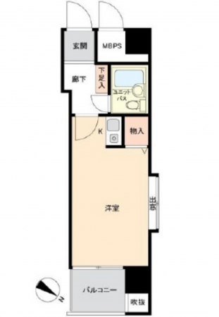 広島市南区大須賀町、マンションの間取り画像です
