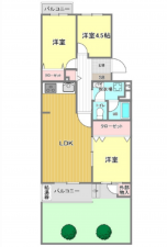 広島市西区鈴が峰町、マンションの間取り画像です