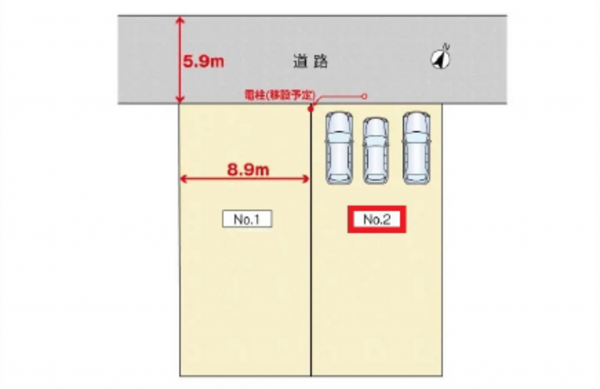広島市西区草津東、土地の間取り画像です