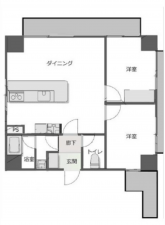 広島市中区大手町、マンションの間取り画像です